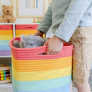 NaturalCozy Storage Cubes 11 Inch Cotton Rope Woven Baskets for Organizing, 3-Pack | Cube Storage Bin | Square Storage Baskets for Shelves Organizer, Classroom, Kids Toy Bins, Closet, Baby Nursery by TinyTreasures Baby Boutique