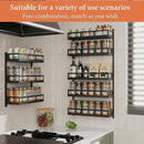 X-cosrack Wall Mount Spice Rack Organizer 5 Tier Height-Adjustable Hanging Spice Shelf Storage for Kitchen Pantry Cabinet, Dual-Use Seasoning Holder Rack with Hooks, Black-Patented by CozyNest Decor