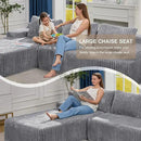 Hobestluk Modular Sectional Sofa Couches 108" L-Shape Couch 3 Seat Modular Sofa Memory Foam Sectional Couches for Living Room, Boneless Couch with Oversized Chaise (Light Grey, Left Facing) by CozyNest Decor