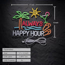 Always Happy Hour Beer Bar Neon Sign for Wall Décor Dimmable USB LED Neon Light for Home Tiki Bar Decor Man Cave Parties Gift by CozyNest Decor