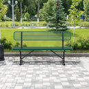 4/6/8 Feet Park Bench for Outside Heavy Duty Metal, Garden Benches Outdoor Bench with Backrest & Portable Frame, for Shopping Malls Stores Parks Patios Decks, Green by GreenHaven Gardens