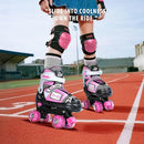 Adjustable Quad Skates for Kids, Teens, and Adults – Light-Up Wheels – Comfortable Fit, Secure Closure, Indoor and Outdoor Roller Skates for Boys and Girls by TinyTreasures Baby Boutique