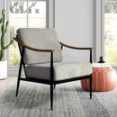 Modern Accent Chair for Living Room Bedroom Mid Century Arm Chair Upholstered Office Accent Chair Comfy Waiting Room Chair with Metal Frame, Grey by CozyNest Decor