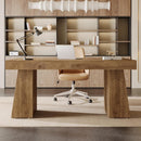 55" Executive Desk, Modern Wood Computer Desk Workstation Desk