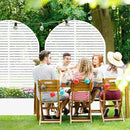 Casaphoria Metal Raised Garden Bed with Trellis and Wheels, 72"x47"x16" Arched Planter Box for Climbing Plants, Vegetables & Vines, Features Drainage Holes and Privacy Screen (White-Louvered) by GreenHaven Gardens