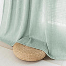 MYSKY HOME 95 Inch Curtains Farmhouse Light Filtering Privacy Curtain Drapes for Patio Door Living Room, Linen Look Texture Fabric Bohemian Draperies Soft Touch Back Tab, 50x95, Aqua, 2 Panels by CozyNest Decor