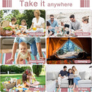 Waterproof Picnic Blanket 80" x 80" in Portable with Carry Strap for Beach Mat or Family Outdoor Camping Party, Park Blanket for Grass Park, Hiking, Travel, Concerts (Orange&Brown, 80" x 80") by TinyTreasures Baby Boutique