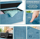 Sorbus Storage Ottoman Bench – Collapsible/Folding Bench Chest with Cover – Perfect Toy and Shoe Chest, Hope Chest, Pouffe Ottoman, Seat, Foot Rest, – Contemporary Faux Suede (Teal) by CozyNest Decor
