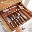 Premium Silverware, Flatware and Utensil Organizer for Kitchen Drawers, Food-Safe Contract Grade, Expandable from 18 to 33 In, Natural Acacia by CozyNest Decor