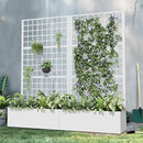 Casaphoria Metal Raised Garden Bed with Trellis and Wheels, 72"x35"x16" Planter Box for Climbing Plants, Vegetables & Vines, Features Drainage Holes and Privacy Screen (White-Square) by GreenHaven Gardens
