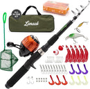 Kids Fishing Pole, Kids Portable Telescopic Fishing Rod Set, Tackle Box and Fishing Net Combo Kit, Kids Fishing Gear for Boys and Girls Age 5-10 and Youth by TinyTreasures Baby Boutique