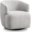 Swivel Accent Chair, Chenille Barrel Chair for Living Room, Cozy Round Boucle Arm Chair, Metal Base for Club Nursery Bedroom, Light Grey by CozyNest Decor