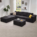 Hobestluk Modular Sectional Sofa Memory Foam Couch Sofa Bed Loveseat with Chaises Cloud Couch with Removable Cover Large Sectional Couches for Living Room (Strip Grey, Sofa Bed) by CozyNest Decor