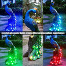Solar Garden Decor Peacock Statues with Succulent LED Lights,Peacock Figurine Lights Outdoor Decorations for Yard Lawn Patio Balcony Whimsical Art Outside,Gifts for Mom Grandma Women by CozyNest Decor