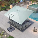 PURPLE LEAF 9' X 11.5' Rectangle Patio Umbrella Outdoor Large Aluminum Cantilever Umbrella with 3-Year Fade Resistance Recycled Fabric and 360-degree Rotation for Deck Pool Garden, Mint Green by GreenHaven Gardens