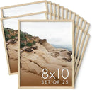Haus and Hues 8x10 Natural Oak Wood Picture Frames Set of 25 - Premium Bulk Picture Frames 8x10 Bundle - Elegant Gallery Wall Frame Set for Posters, Art Display - Ideal for Wall Decor in Home & Office by CozyNest Decor