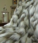 Ivory Faux Fur Oversized Blanket & Bedspread - Tibet Fox Fur - Ivory Beige Luxury Faux Fur - Throw Blanket - Luxury Soft Faux Fur, Handmade in USA, 16445 by CozyNest Decor