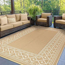 GENIMO Outdoor Rug 5'x8' Waterproof for Patio Decor, Reversible Outdoor Plastic Straw Rug Carpet, Camping Mats for Outdoor, RV, Backyard, Deck, Balcony, Picnic, Brown & Beige by CozyNest Decor