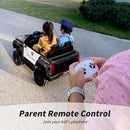12V 7Ah Electric Police Car Ride on Toy for Big Kids, 2 Seater Kids Ride on Car SUV with Remote Control, Bluetooth - Black by TinyTreasures Baby Boutique