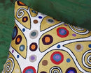 Decorative Pillow Cover Tree of Life Yellow Gold Pillows Botanical Yellows Throw Pillowcase for Couch | Mid Century Pillows for Sofa | Hand Embroidered Cushions Wool 18x18 by CozyNest Decor