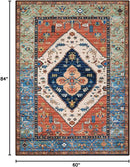 Lahome Boho Machine Washable Rugs - 5x7 Area Rugs for Living Room Non-Slip Oriental Throw Bedroom Rug Ultra-Thin Large Office Dining Room Rug Accent Floor Carpet for Kitchen Laundry Room by TinyTreasures Baby Boutique