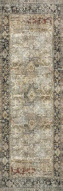 Loloi Layla Collection LAY-03 Olive/Charcoal 7'-6" x 9'-6" .13" Thick Area Rug, Soft, Durable, Vintage Inspired, Distressed, Low Pile, Non-Shedding, Easy Clean, Printed, Living Room Rug by CozyNest Decor