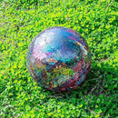 VCUTEKA Gazing Ball, Iridescent Crackled Glass Mosaic Gazing Balls Sphere for Garden Lawn Outdoor Ornament Yard Decorative, 10-Inch, Purple by CozyNest Decor