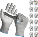 Schwer 12 Pairs ANSI A5 Cut Resistant Work Gloves, Cut Proof Gloves with PU Coating, Used for Metal Fabrication, WoodWorking, Construction, Non Slip, Durable, XL, CR3088 by GreenHaven Gardens