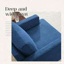 Mid-Century Accent Chair,Modern Linen Fabric Armchair for Living Room,Comfy Upholstered Reading Accent Chairs for Bedroom,Single Sofa Chair with Wood Legs (Blue, 2 Pack) by CozyNest Decor