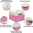 SIMPLE HOUSEWARE Large Fabric Storage Bin, 15" x 11" with Leather Like Handles, 3 Pack, Pink by CozyNest Decor