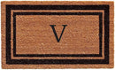 Calloway Mills 152963672V Black Border 36" x 72" Monogram Doormat Letter (V) by CozyNest Decor