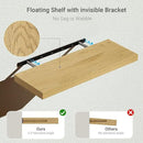 Floating Shelves for Wall 24 inchs Long, 9.2” deep x 1.5” Wall Shelf for Bedroom, Bathroom, Living Room, Kitchen, Office Home Decor, Deep Wood Shelves with Invisible Brackets, Set of 2, Oak by CozyNest Decor