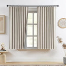 RAIN CITY Beige Blackout Curtains Back Tab Rod Pocket Curtains 63 Inches Long, Linen Burlap Textured Room Darkening Curtains for Bedroom Nursery 2 Panels 50x63 by CozyNest Decor