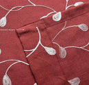 MIUCO Floral Embroidered Semi Sheer Curtains Faux Linen Grommet Window Curtains for Bedrooom 52 x 84 Inch 2 Panels, Burgundy by CozyNest Decor