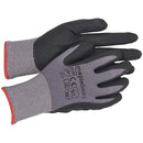Amazon Basics Micro-Foam Nitrile Coated Work Gloves, Nylon Liner Fiber, Touch Screen, Grey, Size 9/L, 12 Pairs by GreenHaven Gardens