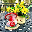 Garden Pink Tiny Gnome Couple Statue with Red Heart Mushroom Funny Outdoor Resin Figurines Home Decorations Valentine’s Day Housewarming Ornament Gift by GreenHaven Gardens