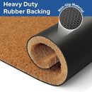 Barnyard Designs Natural Coco Coir Heavy Duty Backing Doormat - Large Cute Non-Slip Front Door Welcome Mat for Outside Entrance or Porch Entry, Brown (17x30, Plain Brown) by CozyNest Decor
