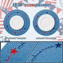 Whaline 4Pcs Round Independence Day Placemats Patriotic Stars Embroidered Place Mats 4th of July Dinner Table Mats for Home Holiday Birthday Party Decor by CozyNest Decor