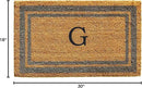 Calloway Mills 153021830G Periwinkle Border 18" x 30" Monogram Doormat, (Letter G) by CozyNest Decor