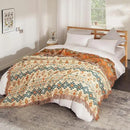 Boho Throw Blanket for Bed 60”x80”, 100% Cotton Woven Blanket for Couch Sofa, Ultra Soft 4-Layer Muslin Quilt with Diamond Pattern, Farmhouse Bed Blanket/Cover for Living Room Decor by CozyNest Decor