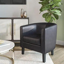 BELLEZE Accent Barrel Chair, Linen Round Chair Club Tub Sofa Corner Chair with Flared Legs and Cozy Soft Padding for Living Room Bedroom Waiting Room - Brown by CozyNest Decor