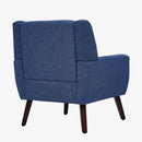 UIXE Accent Chairs Set of 2, Fabric Upholstered Armchair for Living Room, Comfy Arm Chair Single Sofa Bedroom Side Reading Seat - Flax Blue by CozyNest Decor