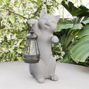 Solar Powered Garden Resin Statue Lights, 10 Inch Waterproof Outdoor Animal Cute Cat Figurine Lights, Suitable for Patios, Balconies, Lawns, Courtyards, Etc.(Hand) by GreenHaven Gardens