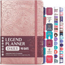Legend Planner Daily for 3 Months – Undated Monthly Weekly & Daily Planner to Hit Goals. Organizer & Productivity Journal, A5 (Rose Gold) by TinyTreasures Baby Boutique