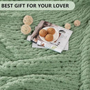 L'AGRATY Chunky Knit Blanket Throw - Soft Chunky Throw Blanket 50x60: 100% Hand Kintted Chenile Crochet Throw Blanket for Couch - Large Cable Knit Chunky Blanket for Home Decor(Sage Green) by CozyNest Decor