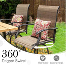 Sophia & William Outdoor Bar Set, Patio Bar Table and Chairs Set, Bar Height Patio Set - 4 x Swivel Bar Chairs(Brown), 1 x Rectangular Bar Table(Wood-Like) by CozyNest Decor