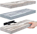 Sorbus Floating Shelves - 3 Pack 16 Inch Rustic & Blue Wall Shelves for Bedroom, Kitchen, Living Room, Bathroom Shelves, Home Decor, Office - Floating Shelf for Trophy, Books, Frames by CozyNest Decor