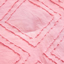 Mini Crib Bedding Set 3 Pieces Baby Boho Quilted Tufted Ruffles Comforter with Fitted Sheet and Ruffled Bed Skirt - Cute Shabby Baby Bedding Fits Mini Crib Only Pink by TinyTreasures Baby Boutique