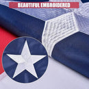 Texas State Flag 3x5 Ft, Deluxe Embroidered Heavy Duty Nylon Durable TX Outside Flags, Indoor/Outdoor, Sewn Stripes and Brass Grommets by GreenHaven Gardens