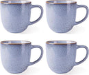 AmorArc 12oz Coffee Mugs, Ceramic Coffee Mugs set of 4 for Man, Woman, Dad, Mom, Modern Coffee Mugs with handle for Latte/Cappuccino/Milk/Cocoa. Dishwasher&Microwave Safe, Blue-Reactive Glaze by CozyNest Decor